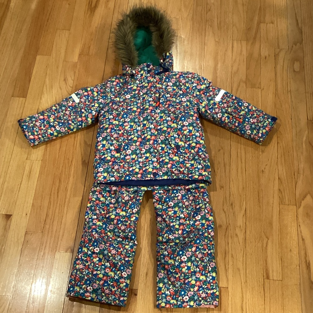 Mini Boden Floral Navy Floral Jacket and Snow Pants